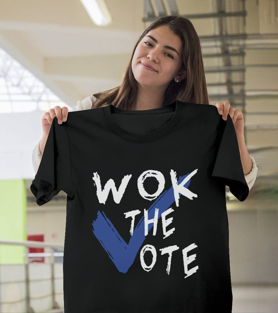 Wok the Vote Funny Political Blue Checkmark T-Shirt