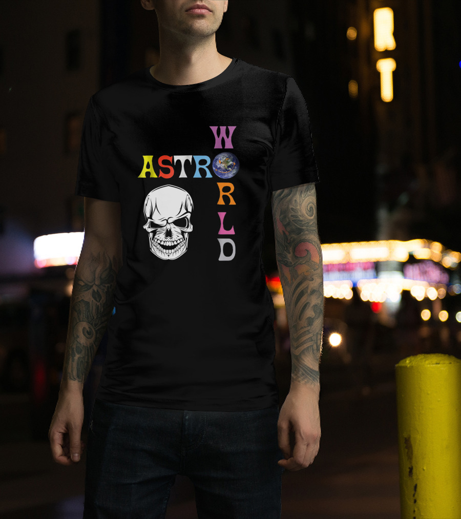 Astroworld Lettering Skull Earth Graphic Travis Scott T-Shirt