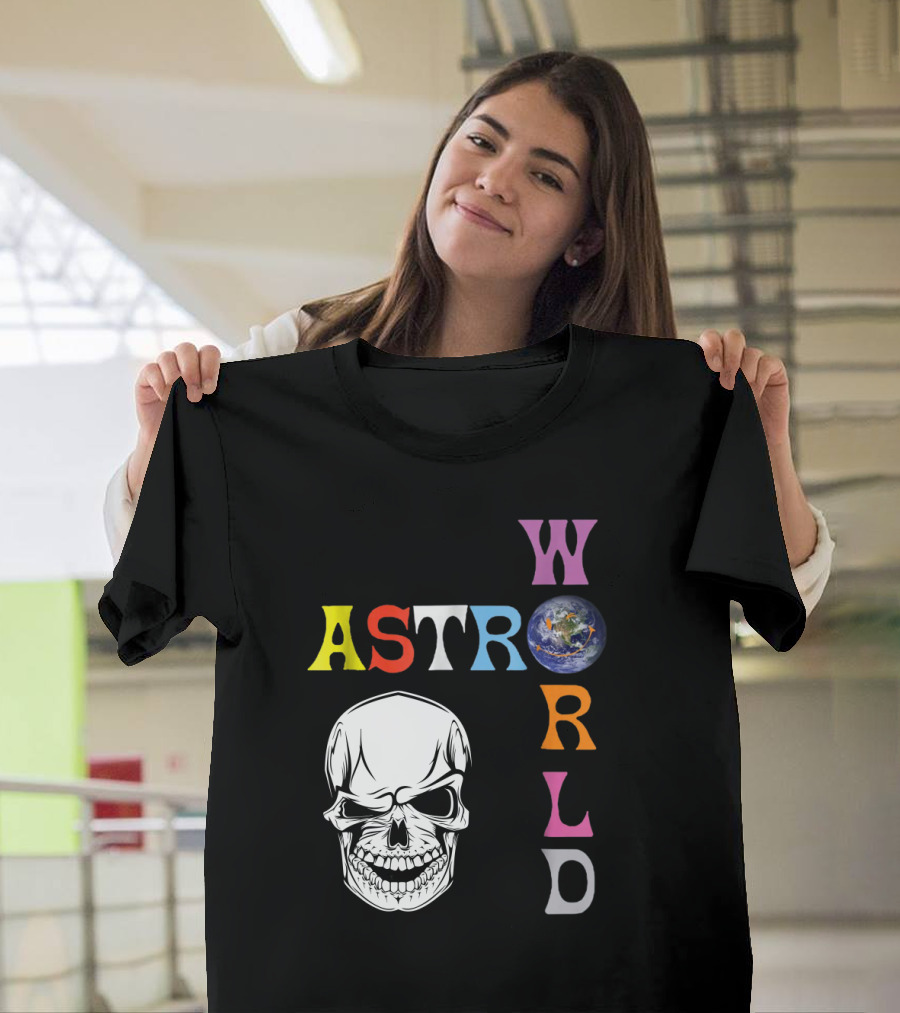 Astroworld Lettering Skull Earth Graphic Travis Scott T-Shirt