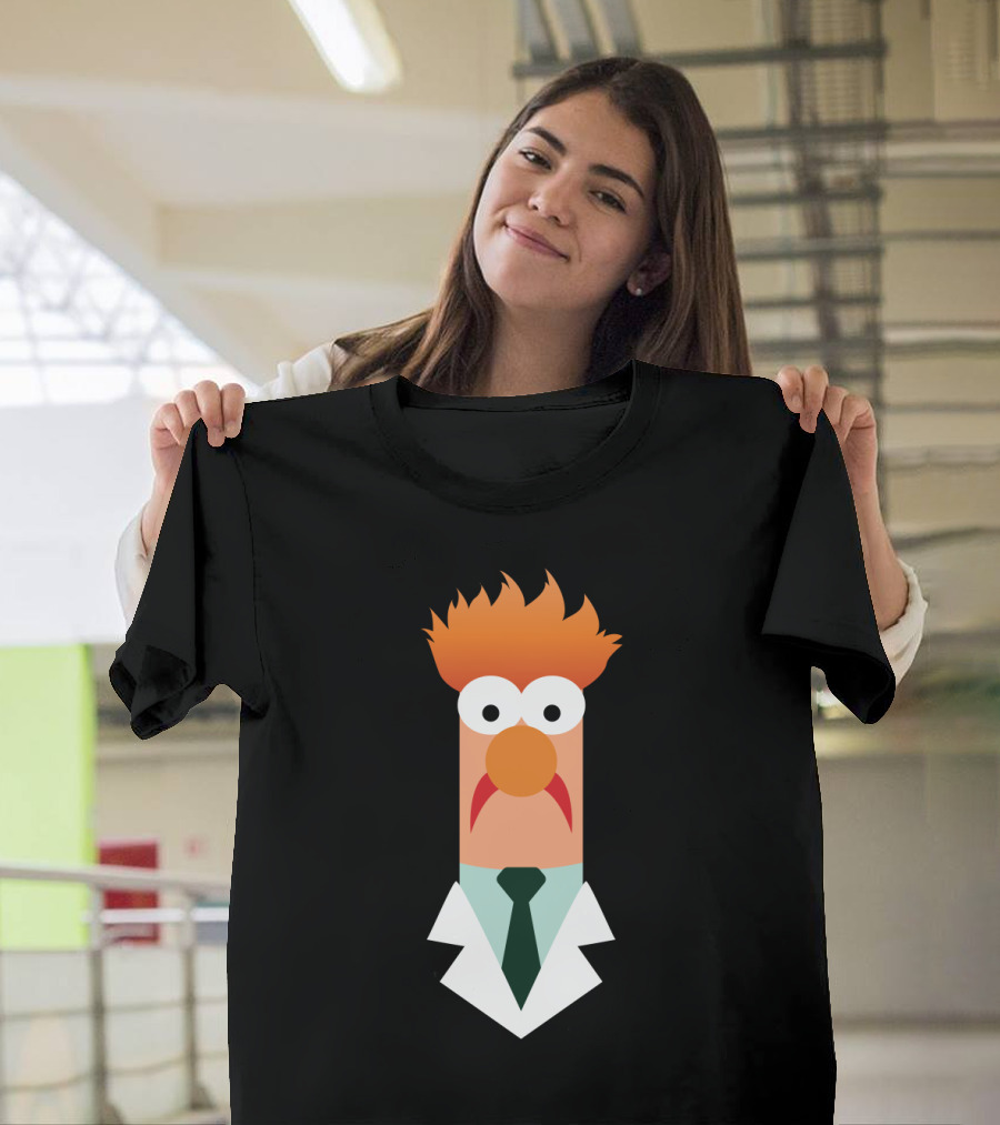 Beaker Character Muppets Scientist Iconic Lab Coat And Tie T-Shirt