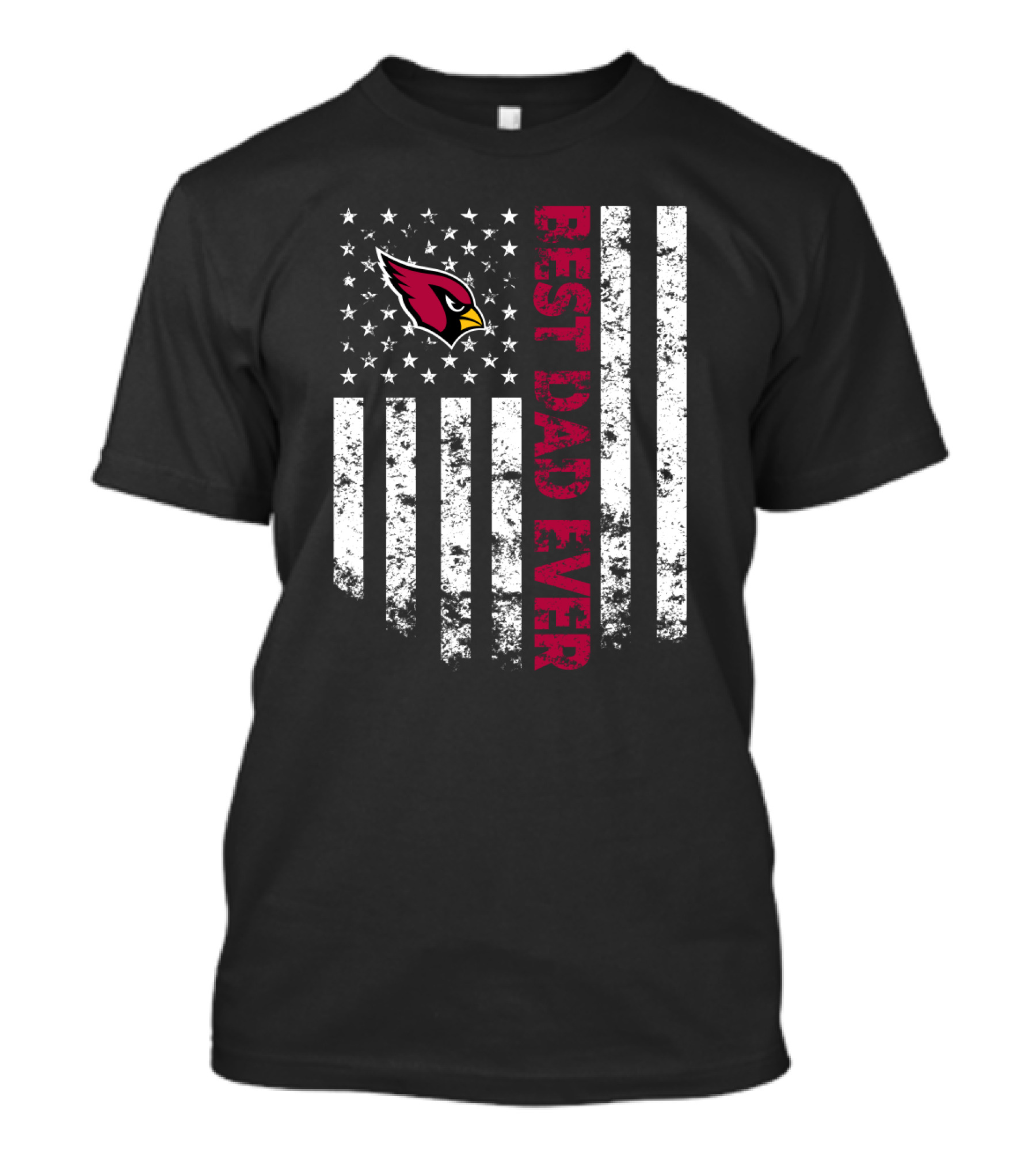 Best Dad Ever Arizona Cardinals American Flag T-Shirt