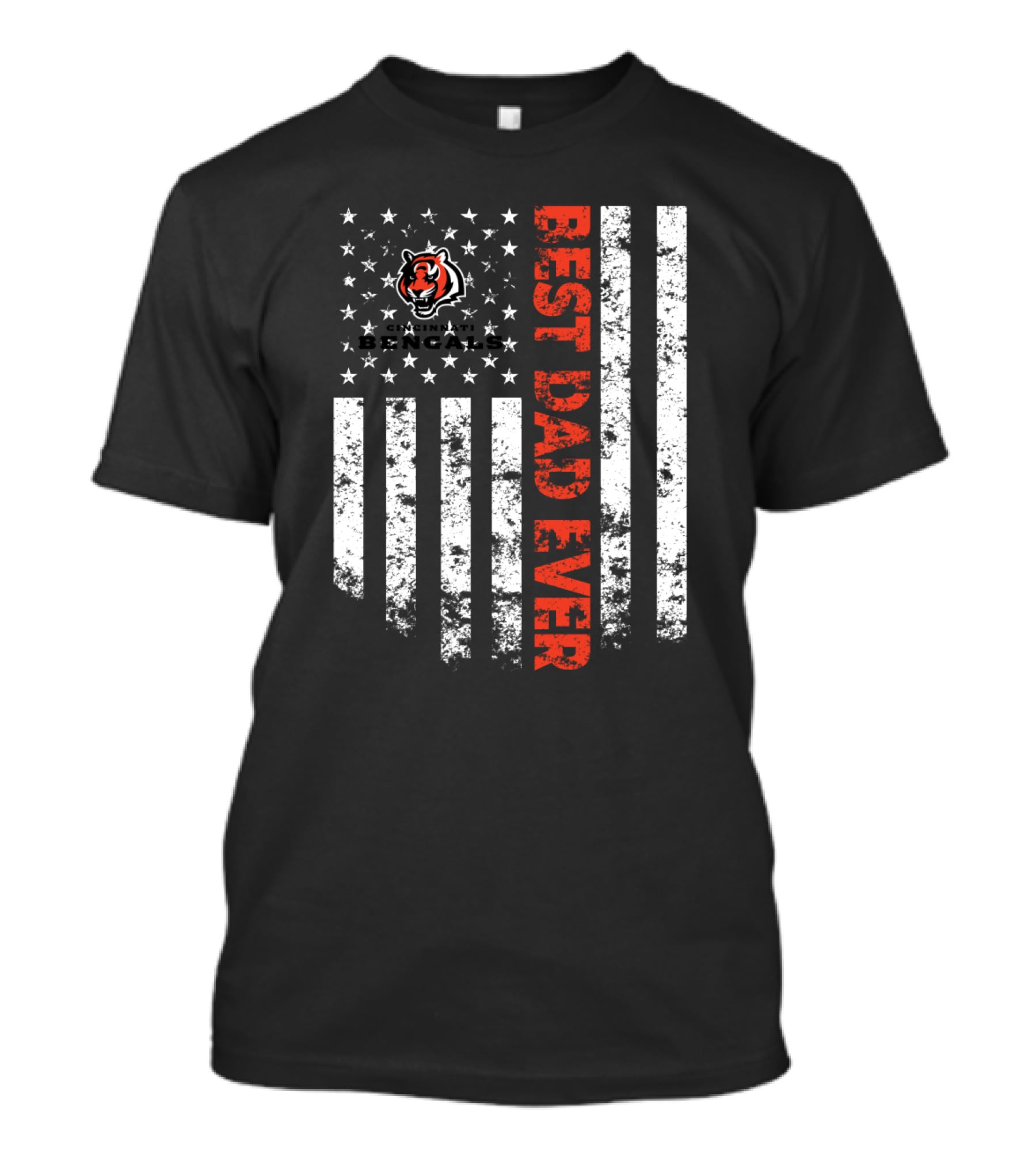 Cincinnati Bengals Best Dad Ever Usa Flag T-Shirt