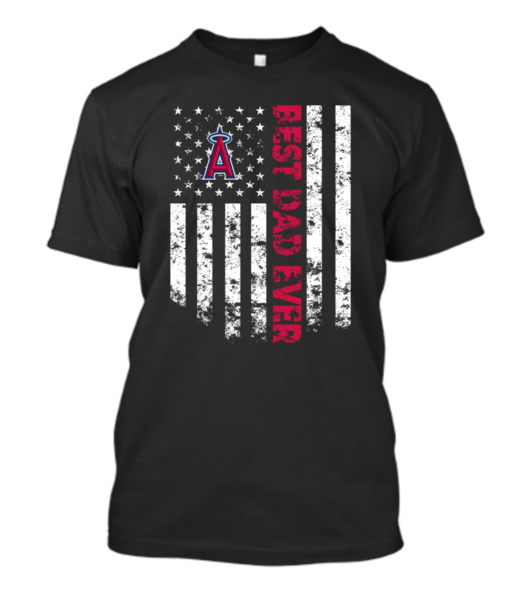 Los Angeles Angels Best Dad Ever American Flag T-Shirt