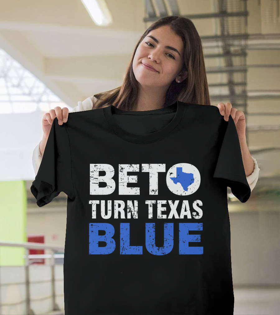 Beto O'Rourke Turn Texas Blue State Outline T-Shirt