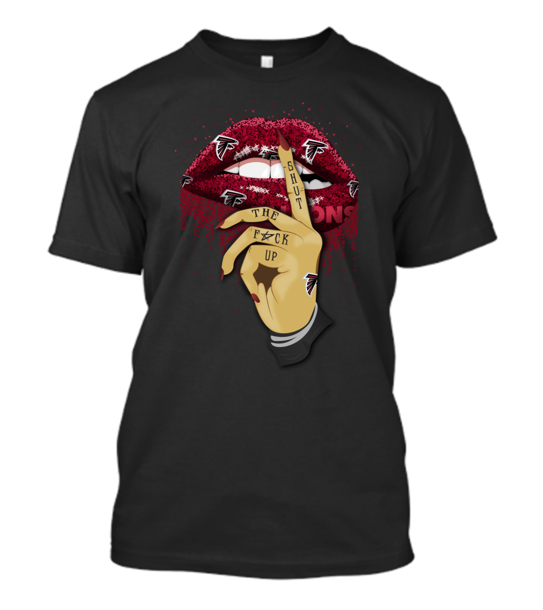 Shut Up Lip With Atlanta Falcons Logo For Fans T-Shirt