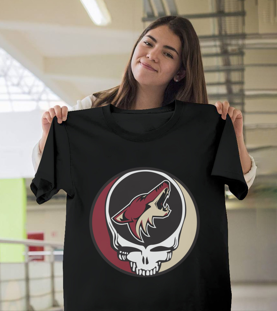 Grateful Dead Arizona Coyotes Logo Skull T-Shirt