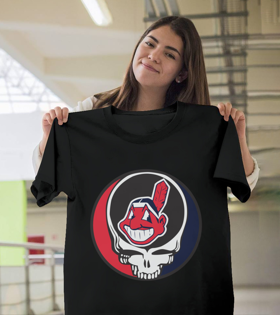 Grateful Dead Cleveland Indians Skull Logo Fusion T-Shirt