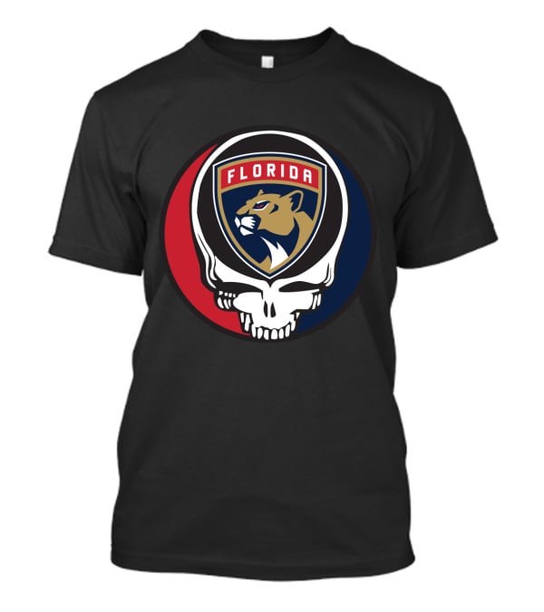 Grateful Dead Skull With Florida Panthers Logo For Fans T-Shirt