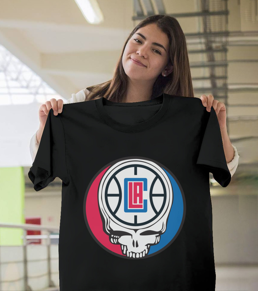 Grateful Dead La Clippers Skull Basketball T-Shirt