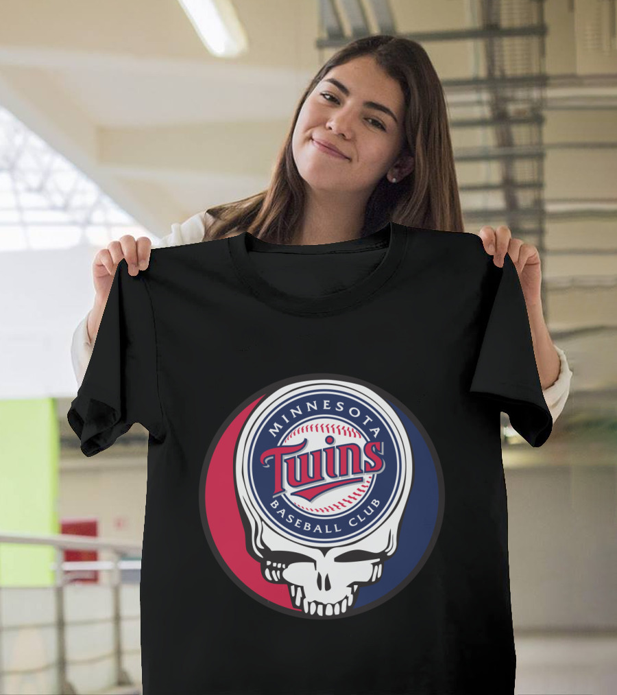 Minnesota Twins Baseball Club and Grateful Dead Skull Logo Mashup T-Shirt
