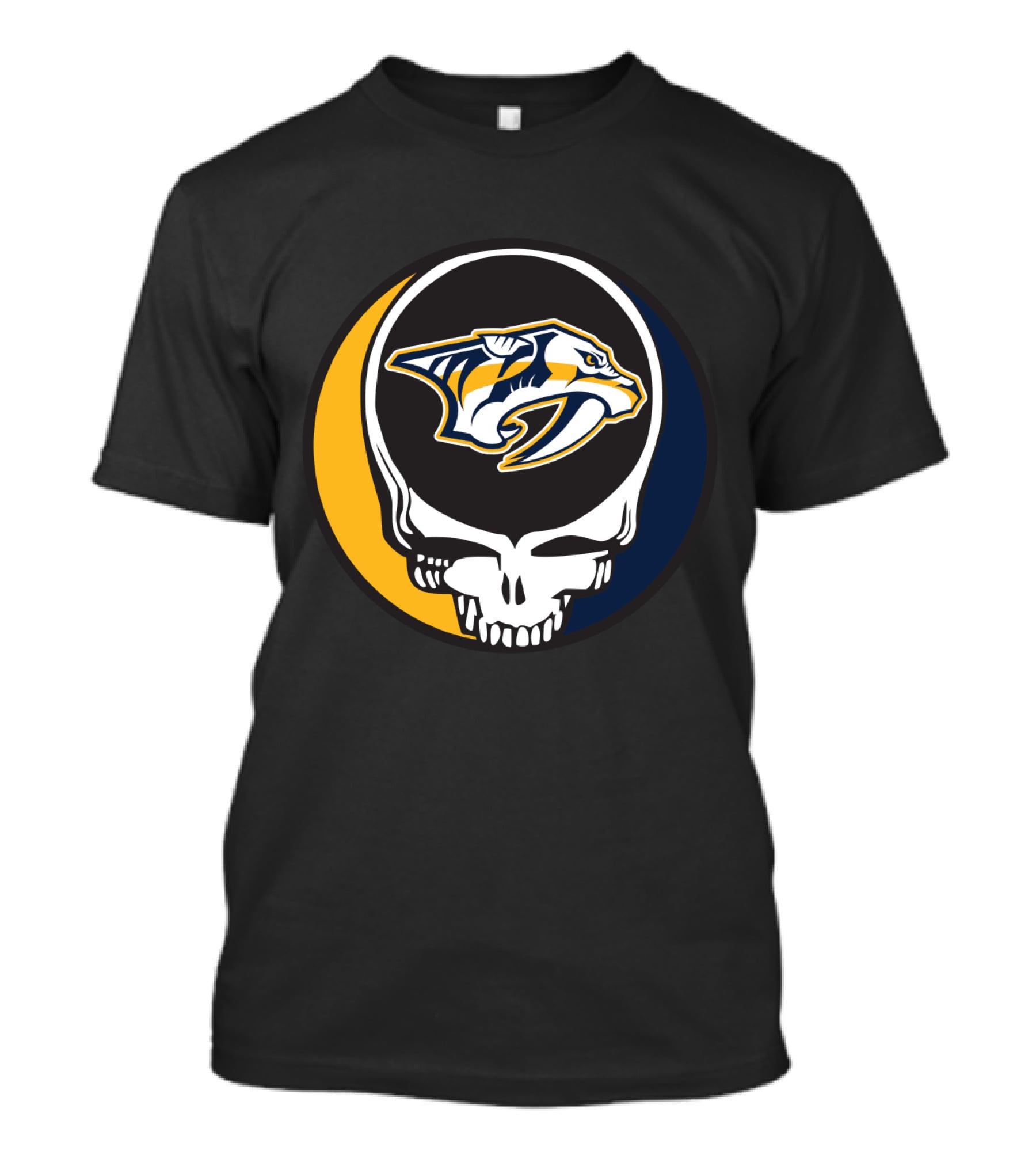 Nashville Predators Logo With Grateful Dead Skull Design For Fans T-Shirt