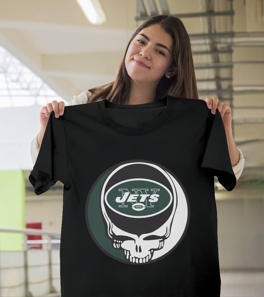 Grateful Dead Skull With New York Jets T-Shirt