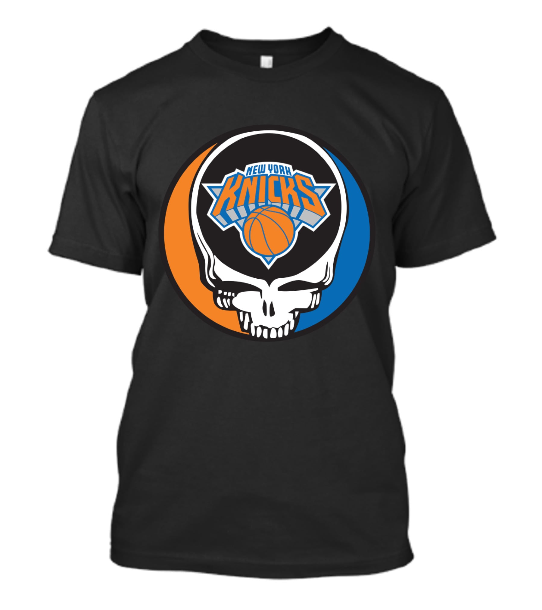 New York Knicks Grateful Dead Skull Basketball Fusion T-Shirt