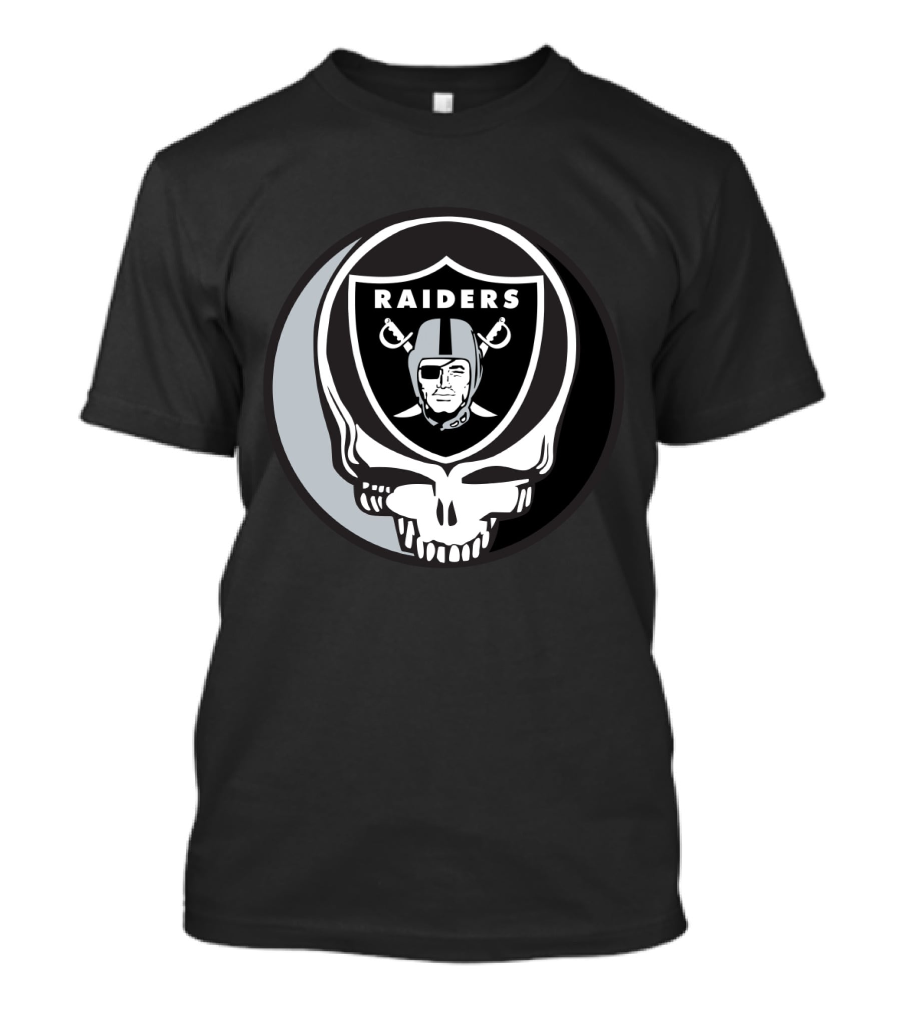 Grateful Dead Raiders Skull Logo For Oakland Raiders Fans T-Shirt