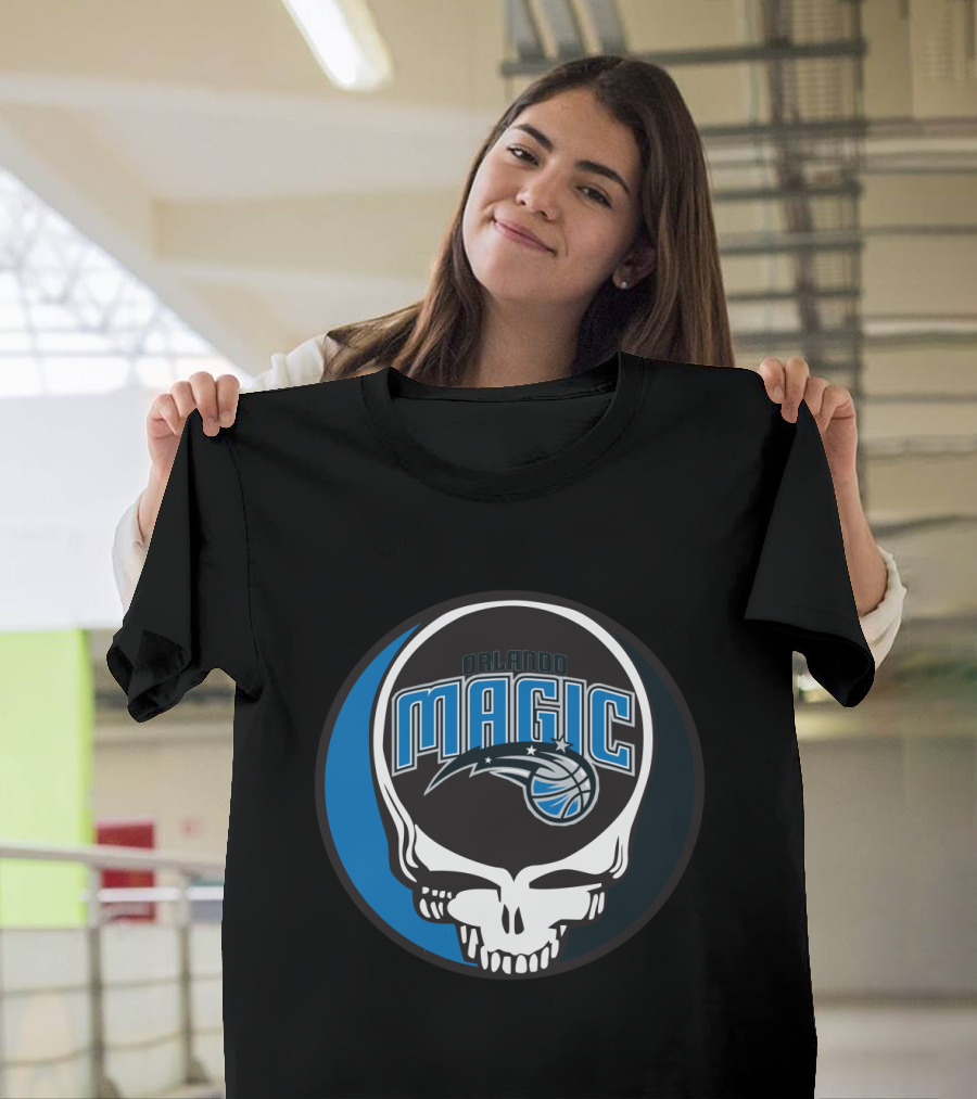 Orlando Magic Grateful Dead Steal Your Face Basketball Fusion T-Shirt
