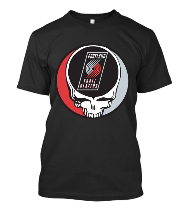 Portland Trail Blazers In Grateful Dead Skull T-Shirt