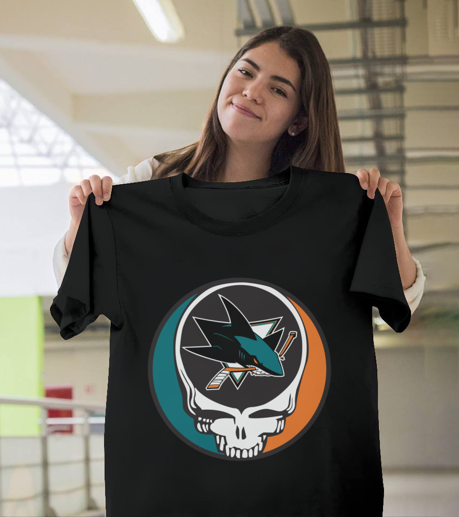 San Jose Sharks and Grateful Dead Skull Logo Fusion for Dedicated Fans T-Shirt