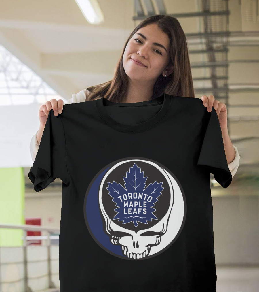 Toronto Maple Leafs Skull With Grateful Dead Style Leafs Fans T-Shirt