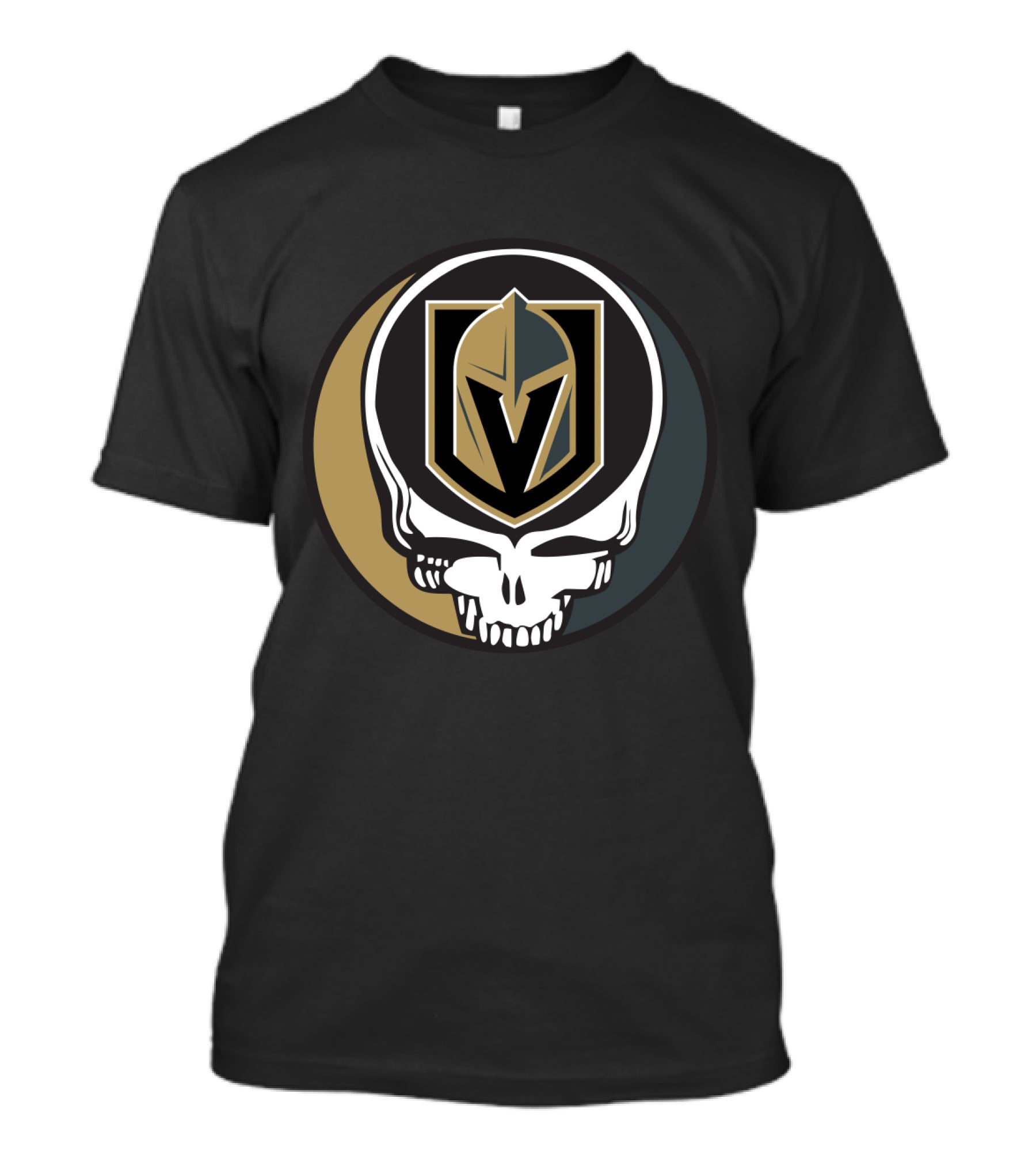 Grateful Dead Skull With Vegas Golden Knights Helmet T-Shirt