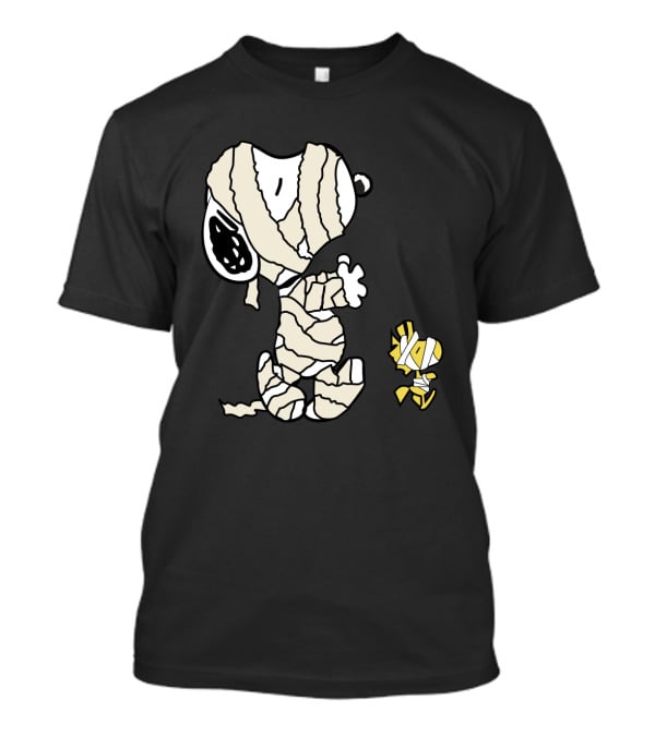 Peanuts Snoopy Mummy Wrapped Woodstock Halloween T-Shirt