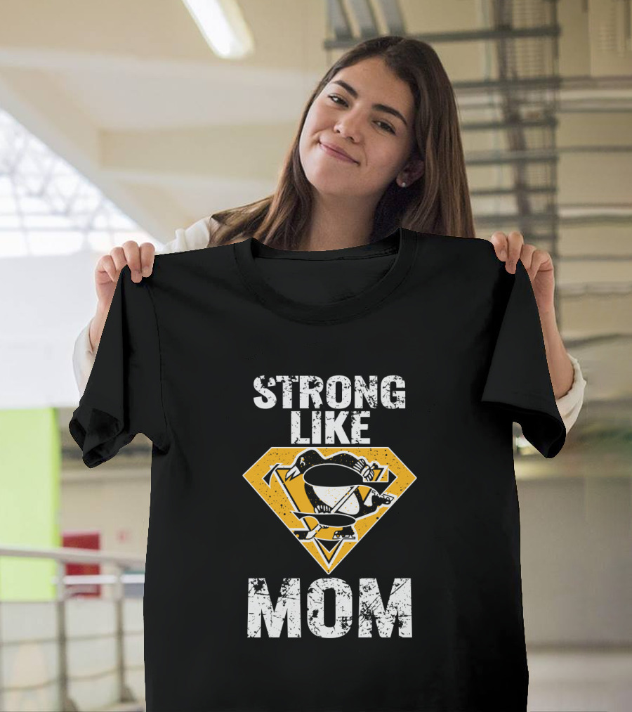 Strong Like Mom Pittsburgh Penguins Superhero T-Shirt
