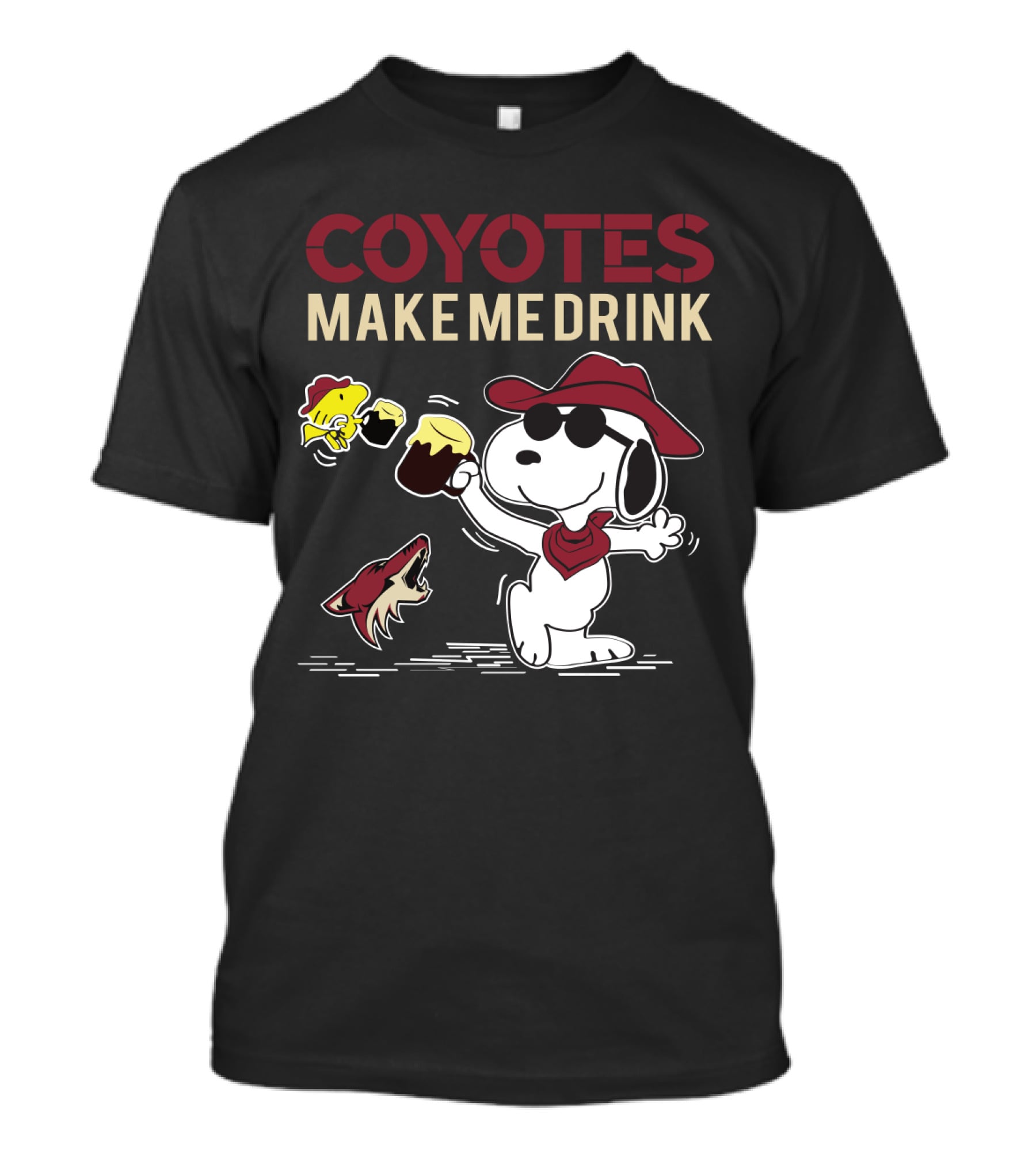Coyotes Make Me Drink Snoopy Arizona Fans T-Shirt