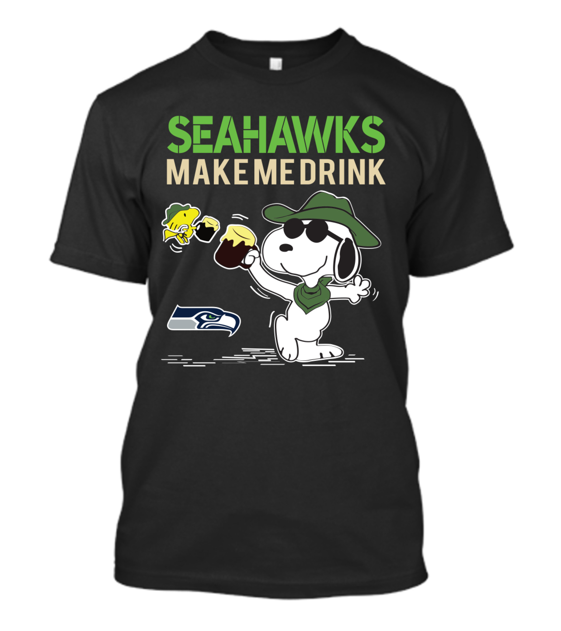 Seattle Seahawks Make Me Drink Snoopy Fan Celebration T-Shirt