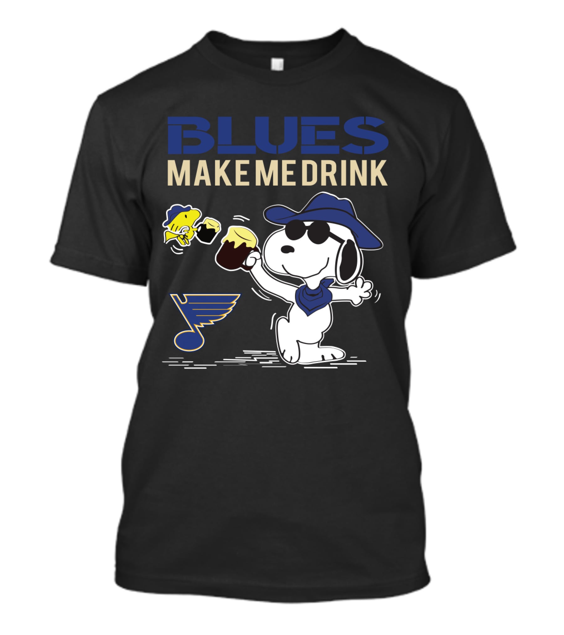 Snoopy Blues Make Me Drink St. Louis Fans Sports T-Shirt