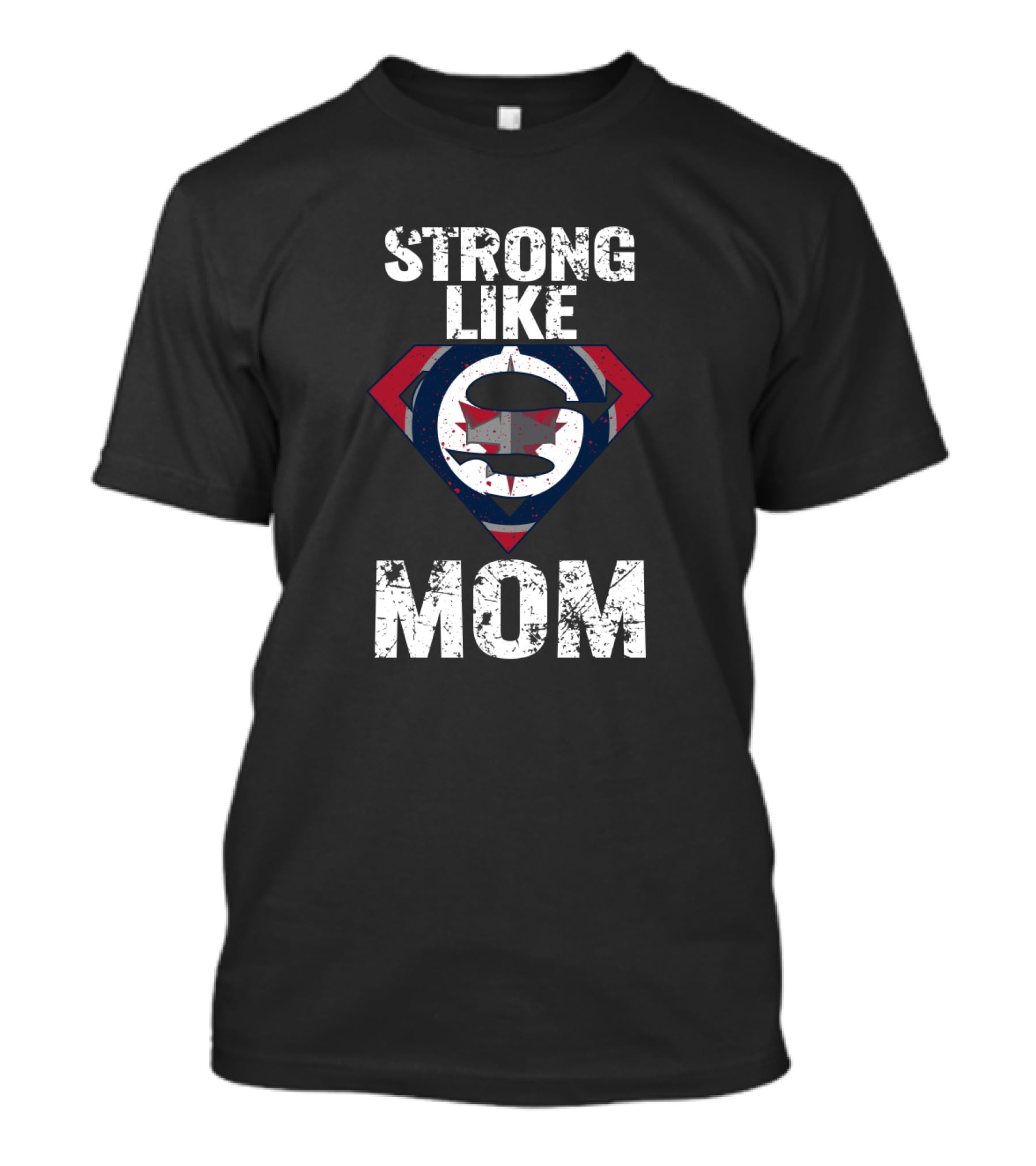 Strong Like Mom Winnipeg Jets Symbol Superhero T-Shirt