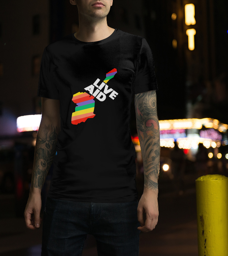 Live Aid 1985 Rainbow Africa Symbol T-Shirt