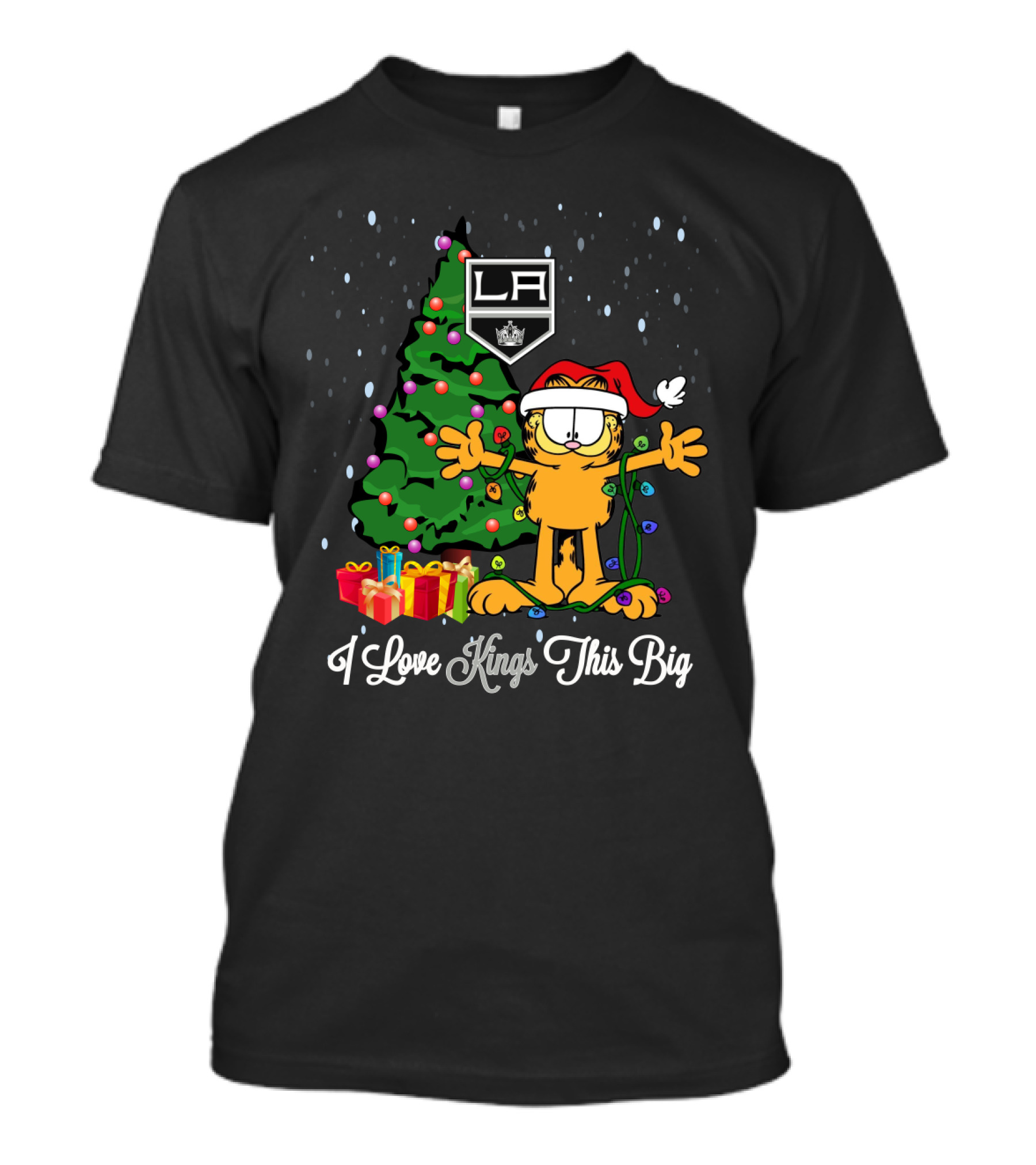 Los Angeles Kings LA Christmas Garfield I Love Kings This Big T-Shirt