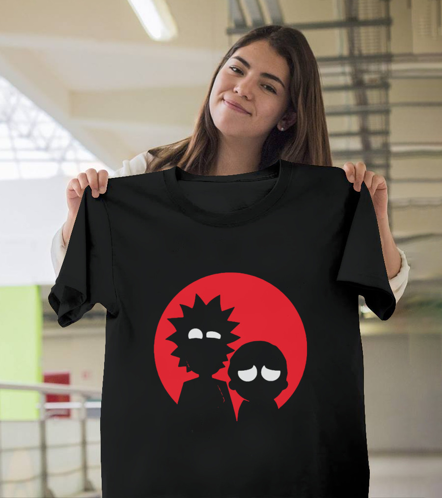 Rick And Morty Silhouette Red Sun Circle T-Shirt