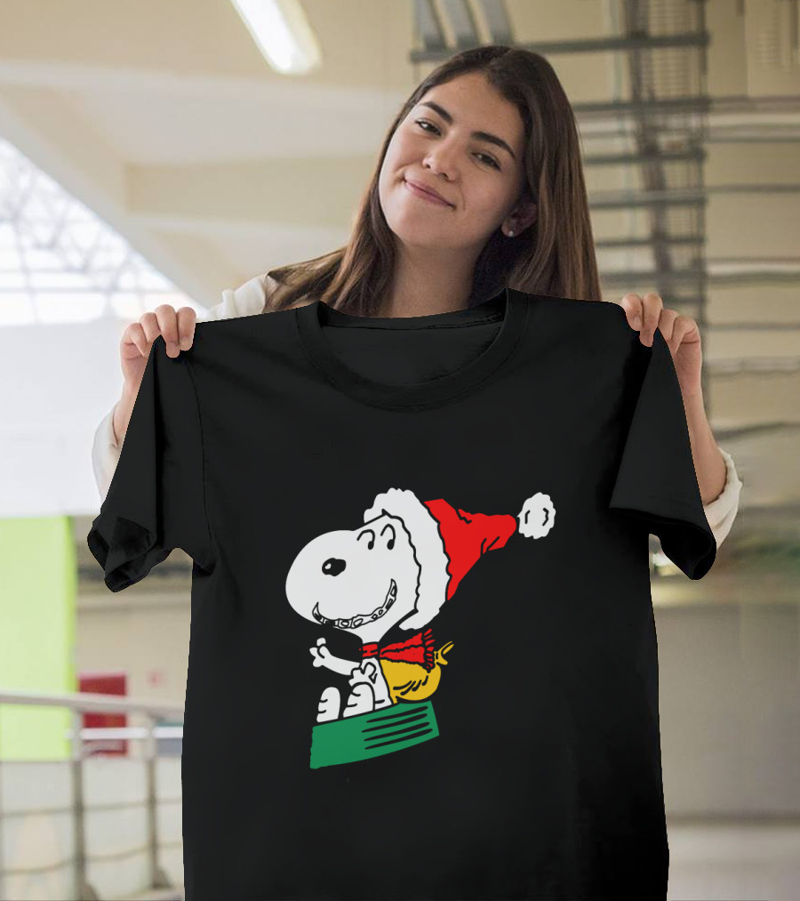 Snoopy Santa Sleigh Holiday Fun T-Shirt