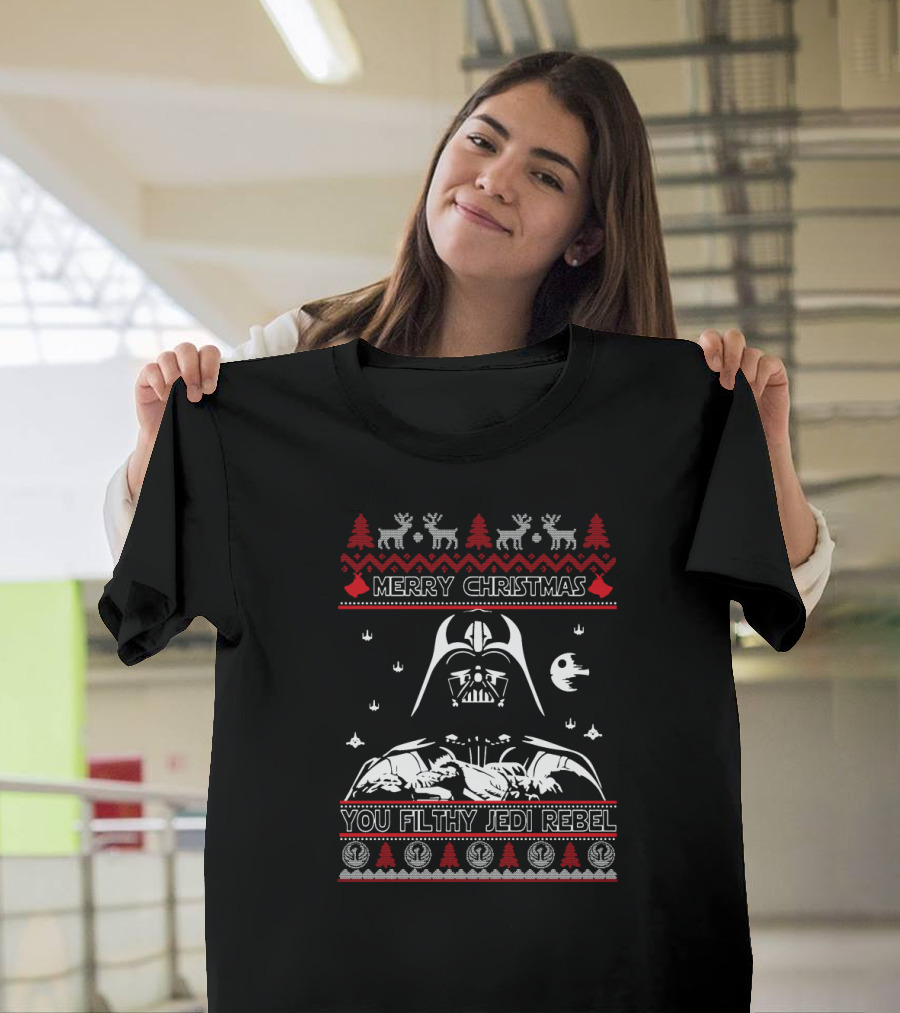 Star Wars Darth Vader Merry Christmas You Filthy Jedi Rebel Holiday T-Shirt