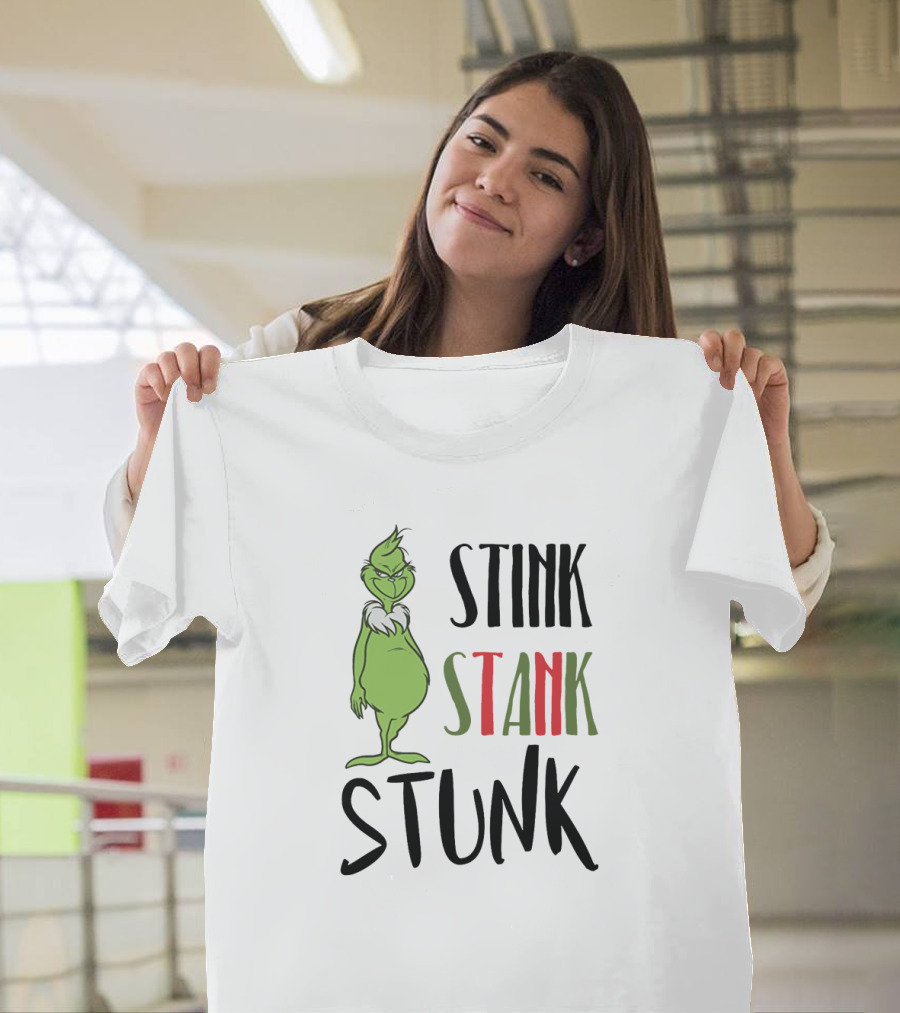 Stink Stank Stunk Grinch Iconic Green Character Phrase T-Shirt