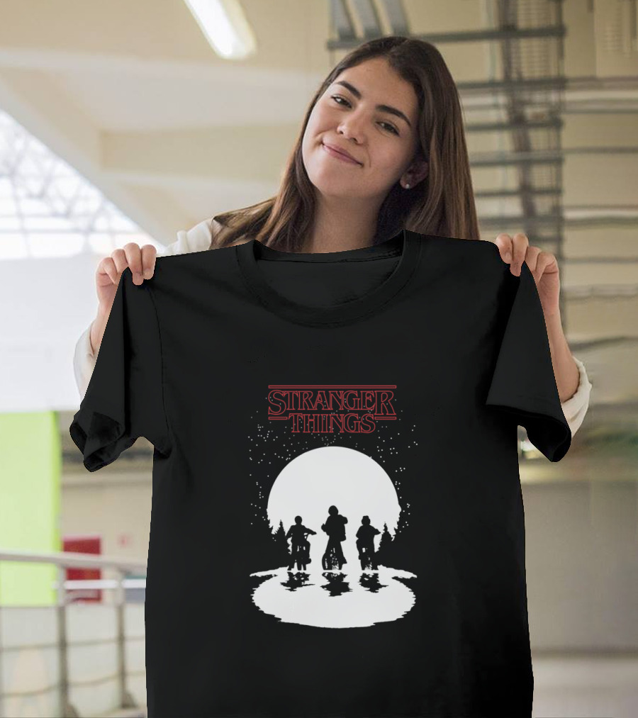 Stranger Things Moonlight Bike Adventure Silhouette T-Shirt