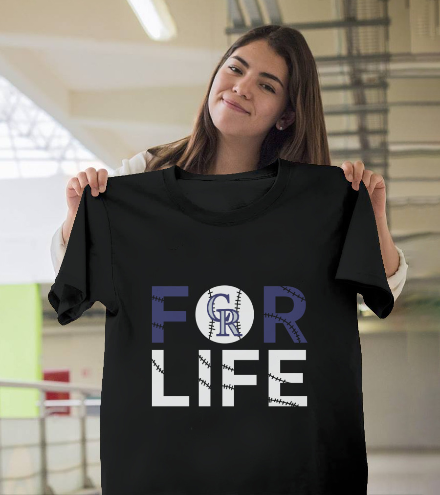 Colorado Rockies Baseball CR Logo For Life T-Shirt