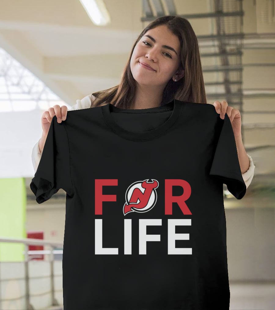For Life New Jersey Devils Fans Logo Enthusiasts T-Shirt