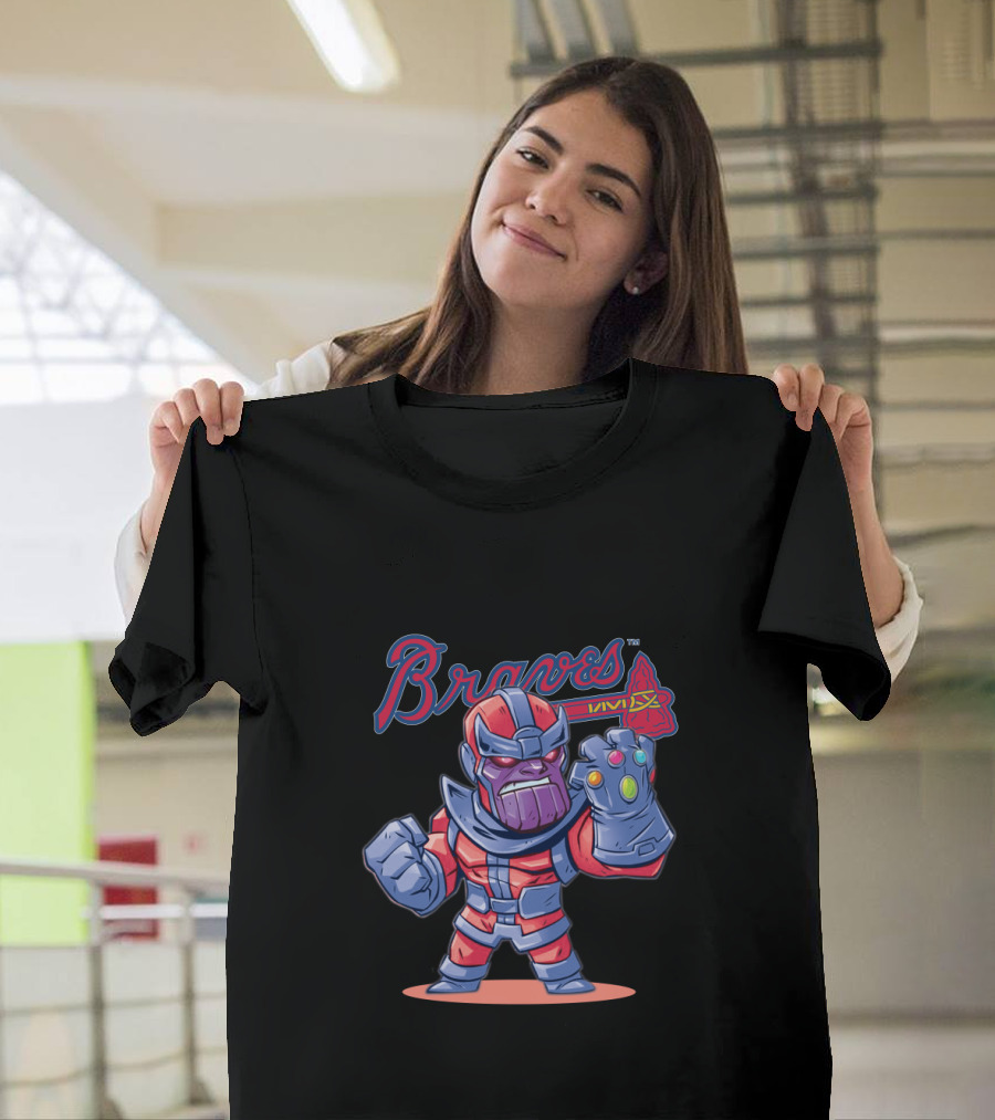 Atlanta Braves Fans Mashup With Thanos Inspired Character T-Shirt
