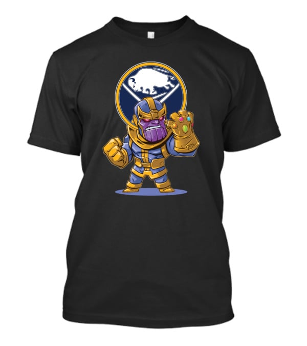 Thanos Holding Infinity Gauntlet In Front Of Buffalo Sabres T-Shirt