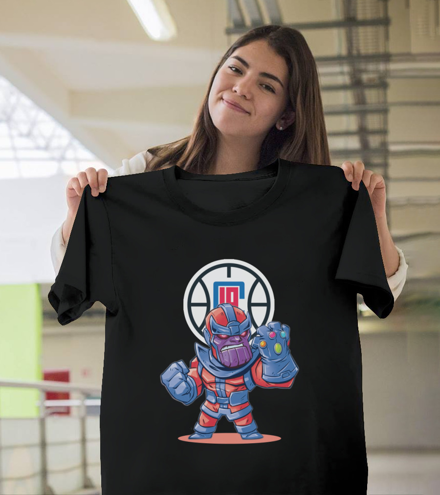Thanos La Clippers Fans Battle Stance Infinity Gauntlet T-Shirt