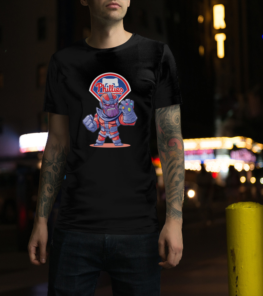Thanos Dressed In Philadelphia Phillies Colors With MLB T-Shirt