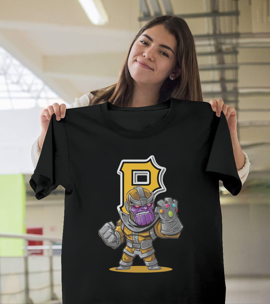 Thanos Pittsburgh Pirates Mashup Gauntlet P Baseball T-Shirt