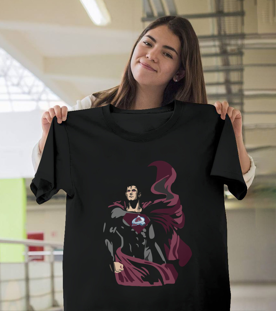 Colorado Avalanche Superman Inspired Cape Emblem Hero Iconic Fan T-Shirt