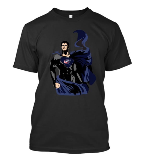 Superman Columbus Blue Jackets Superhero Hockey Crossover Dynamic T-Shirt