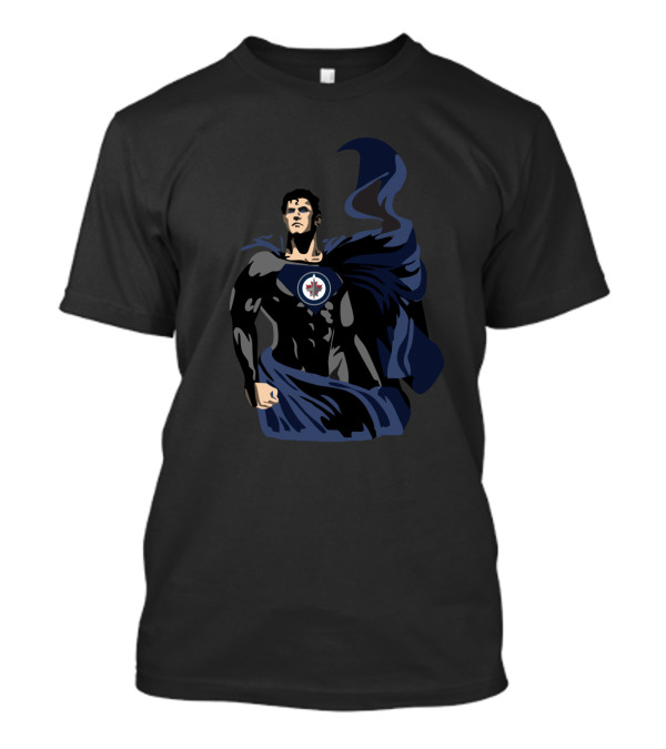 Winnipeg Jets Superman Hero Icon With NHL Team Emblem T-Shirt