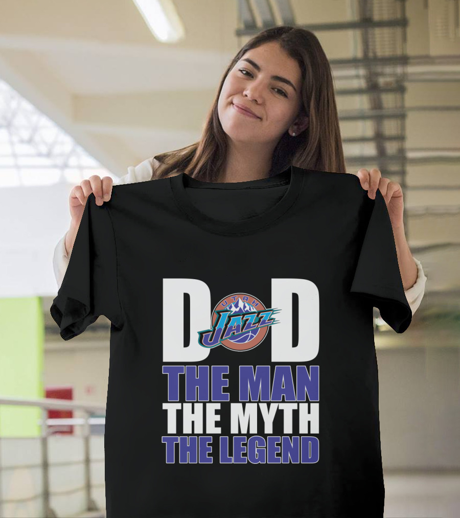 Utah Jazz Dad The Man The Myth The Legend Father's Day T-Shirt