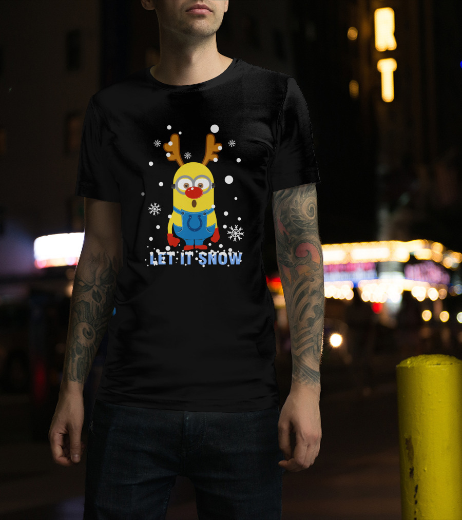 Let It Snow Indianapolis Colts Minion Xmas Fans T-Shirt