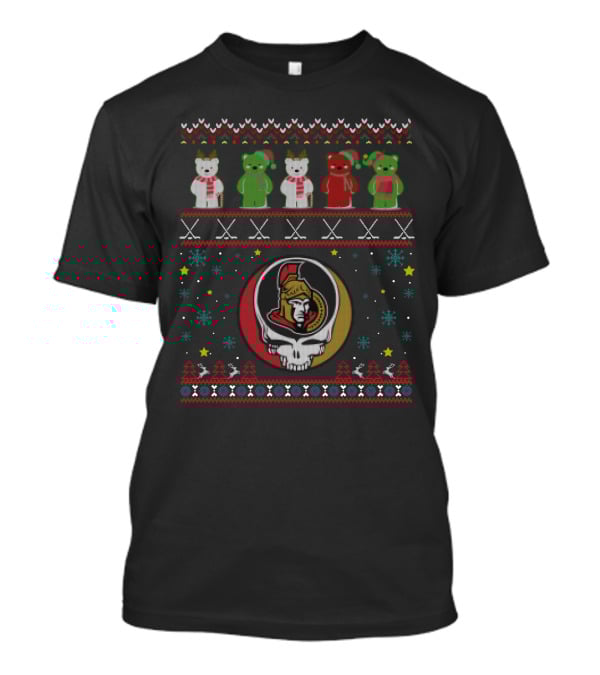 Ottawa Senators Grateful Dead Bears Holiday T-Shirt