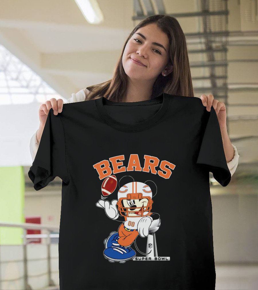Bears Nfl Mickey Super Bowl Football Character T-Shirt
